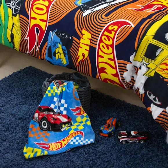 Fleece Blanket with Gaming Design - Blue, Polyester