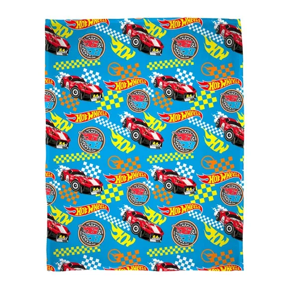 Fleece Blanket with Gaming Design - Blue, Polyester