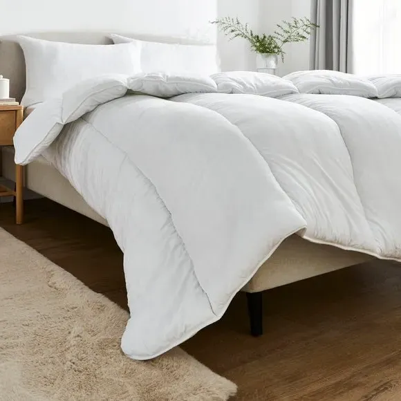 10.5 Tog Duvet with Hollowfibre - White, Cotton image
