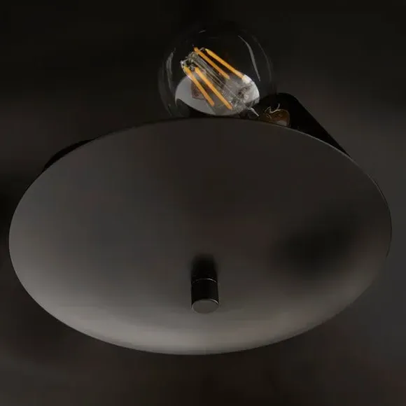 2-Light Pendant Light with Switch - Black, Metal