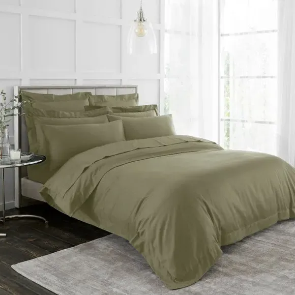 230 Thread Count Duvet Cover - Green, Cotton