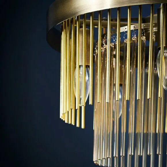 5-Light Adjustable Ceiling Light - Gold, Glass