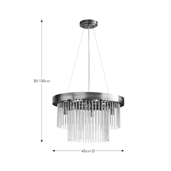 5-Light Adjustable Ceiling Light - Gold, Glass