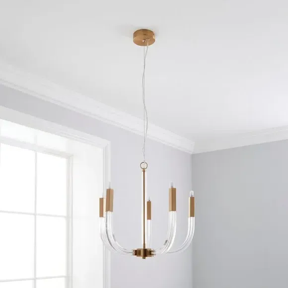 5-Light Ceiling Light with Adjustable Drop - Gold