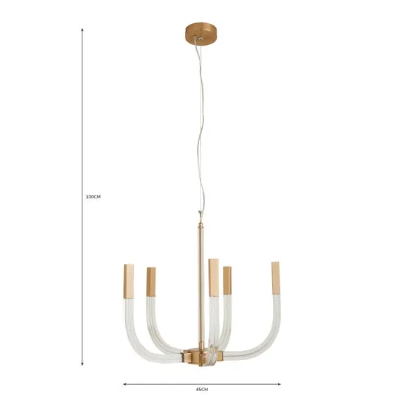 5-Light Ceiling Light with Adjustable Drop - Gold