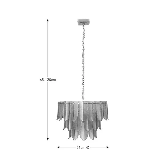 5-Light Chandelier - Antique Brass, Glass
