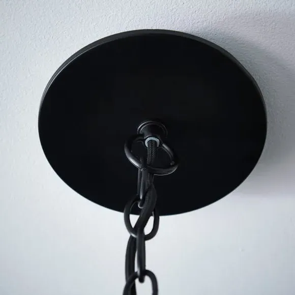6 Light Pendant Light - Black, Metal