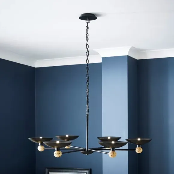 6 Light Pendant Light - Black, Metal image