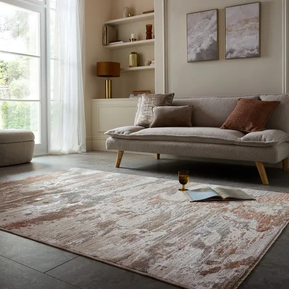 Abstract Ombre Rug with High-Low Pile