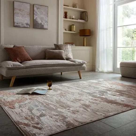 Abstract Ombre Rug with High-Low Pile image