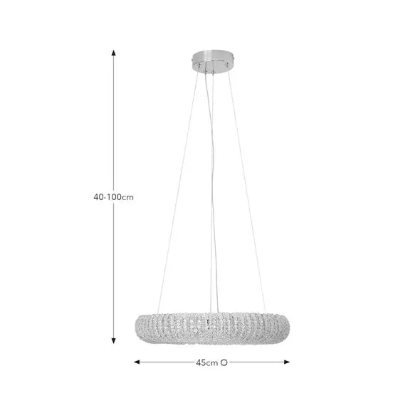 Adjustable Pendant Light with LED - White