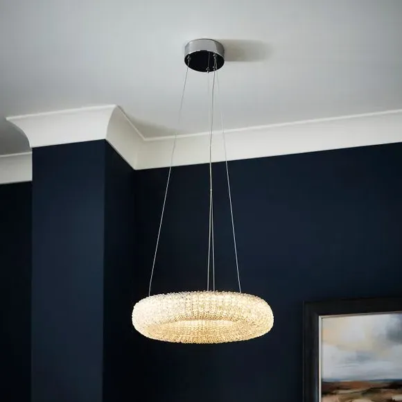 Adjustable Pendant Light with LED - White image
