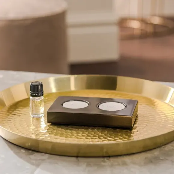 Aroma Stone Diffuser Set with Oil - Brown