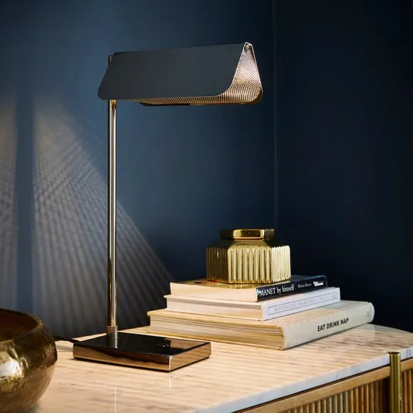 Banker Table Lamp with Touch Dimmer - Black, Metal image