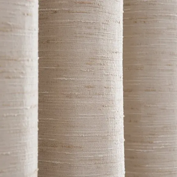 Blackout Pencil Pleat Curtains - Ivory, Fabric