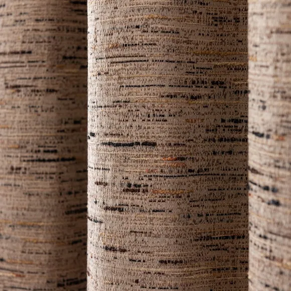 Blackout Pencil Pleat Curtains - Natural, Fabric