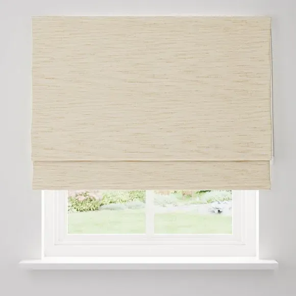 Blackout Roman Blind - Ivory, Textured Fabric