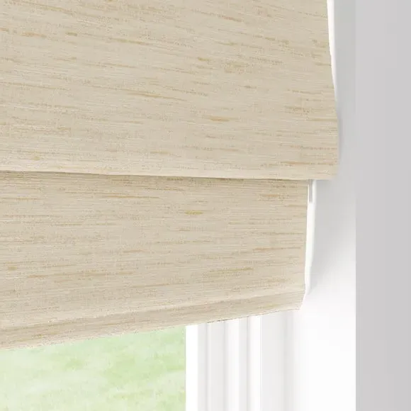 Blackout Roman Blind - Ivory, Textured Fabric