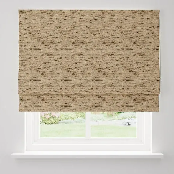 Blackout Roman Blind - Natural, Textured Fabric