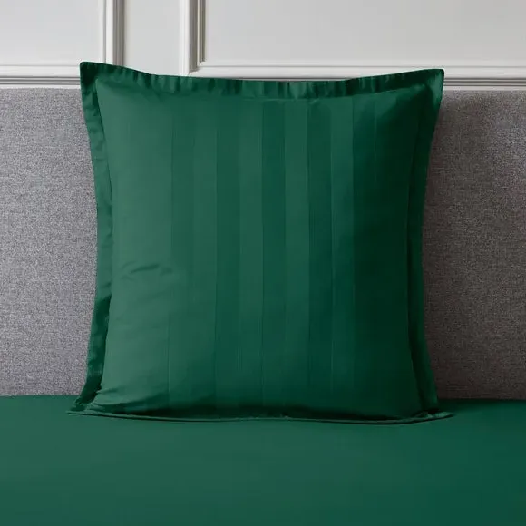 Continental Pillowcase Sateen Stripe - Emerald