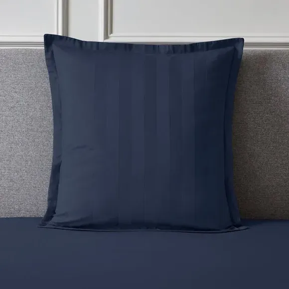 Continental Pillowcase Sateen Stripe - Navy