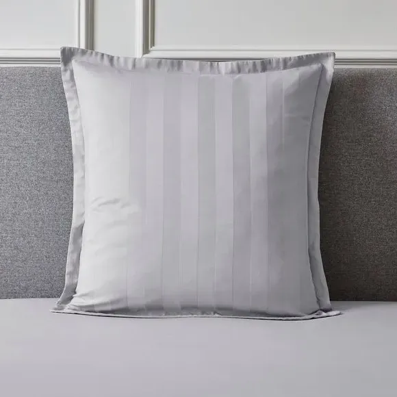 Continental Pillowcase Sateen Stripe - Silver