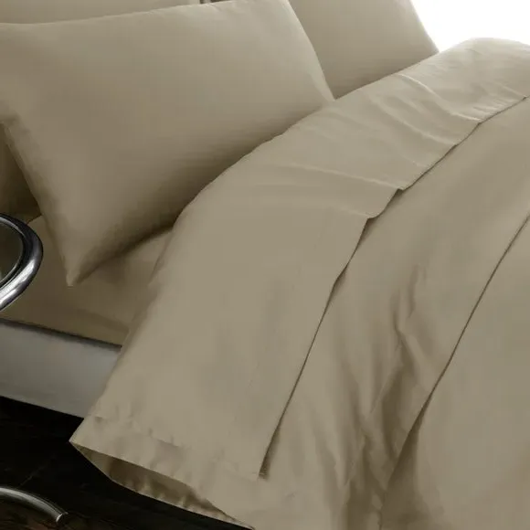 Cotton Sateen Flat Sheet - Pebble, 230 Thread