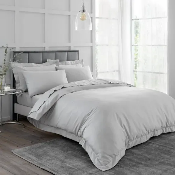 Cotton Sateen Flat Sheet - Silver, 230 Thread