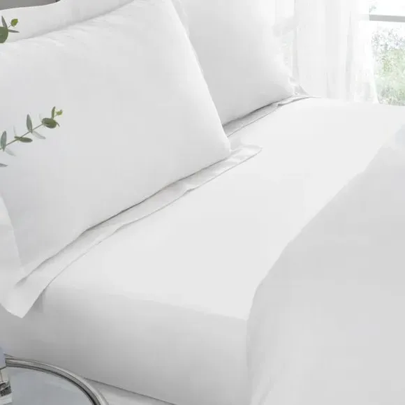 Cotton Sateen Flat Sheet - White, 230 Thread