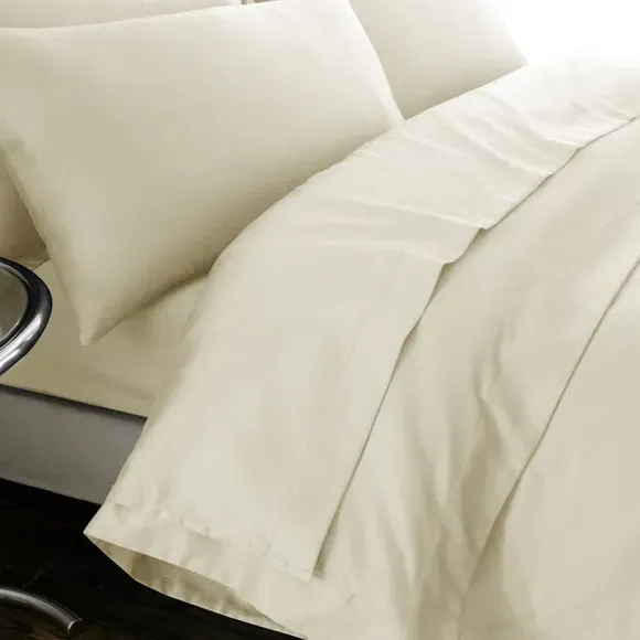 Cotton Sateen Flat Sheet - White Sand, 230 Thread