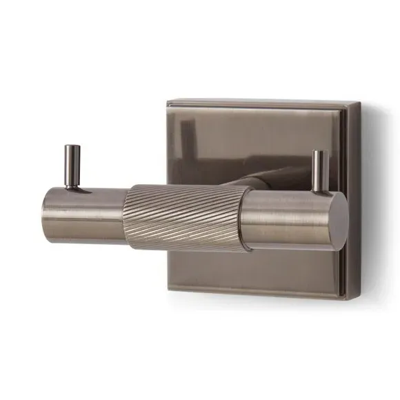 Double Wall Hook with Knurling - Black Chrome