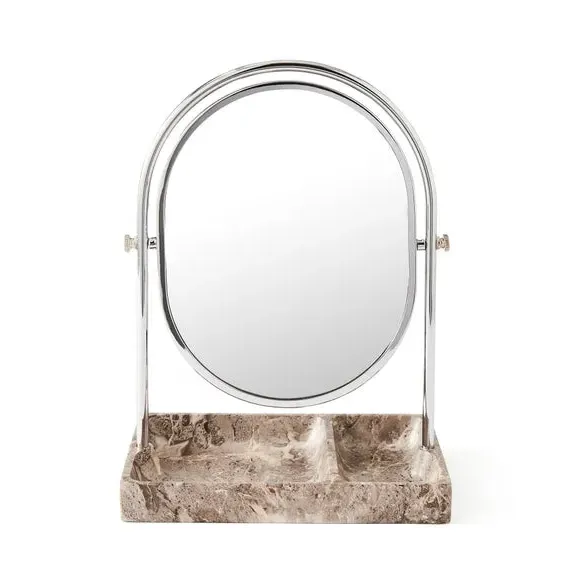 Dressing Table Mirror with Tray - Silver, Marble