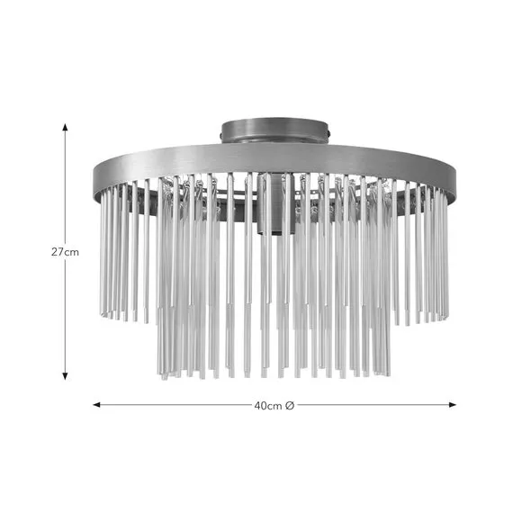 Flush Ceiling Light - Gold, Glass