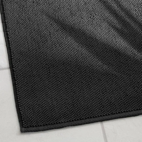 Heavyweight Terry Bath Mat - Black, Cotton