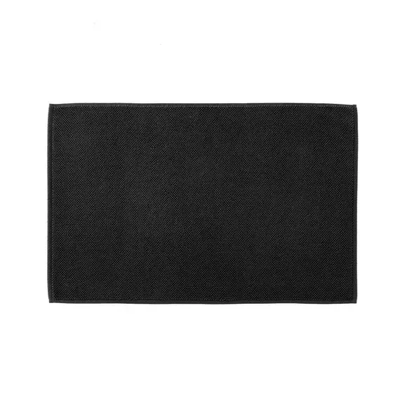 Heavyweight Terry Bath Mat - Black, Cotton