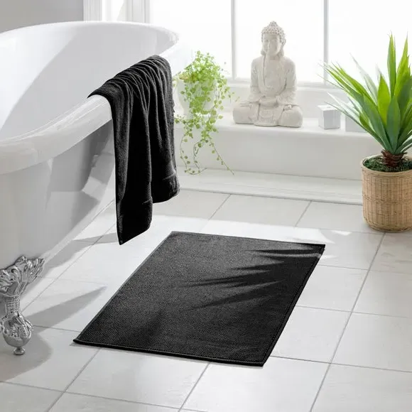 Heavyweight Terry Bath Mat - Black, Cotton image