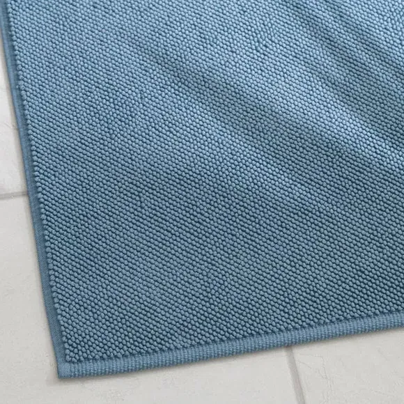 Heavyweight Terry Bath Mat - Blue, Cotton