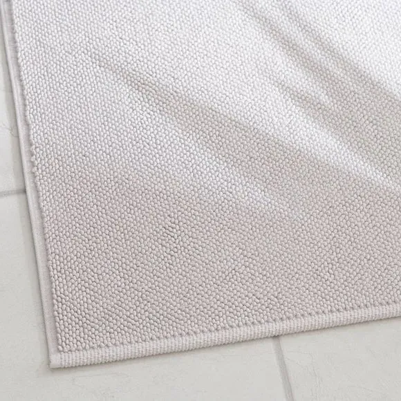 Heavyweight Terry Bath Mat - Silver, Cotton