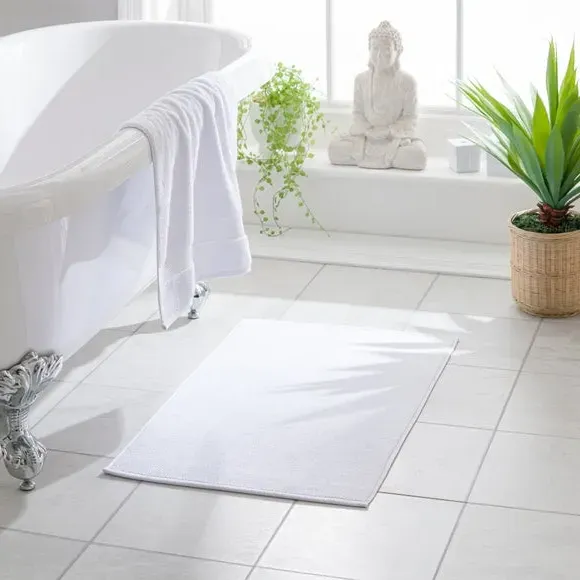 Heavyweight Terry Bath Mat - White, Cotton