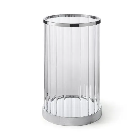 Hurricane Candle Holder - Chrome, Glass