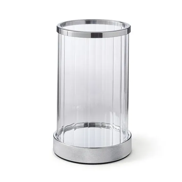 Hurricane Candle Holder - Chrome, Glass