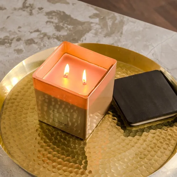 Multi Wick Candle Square Container - Brown