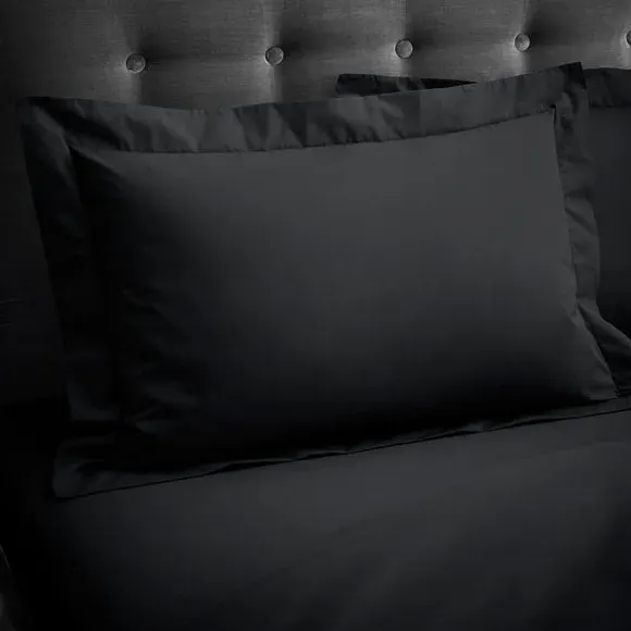 Oxford Pillowcase 230 Thread Count - Black, Cotton image