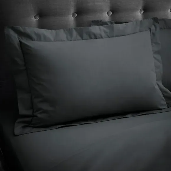 Oxford Pillowcase 230 Thread Count - Graphite, Cotton