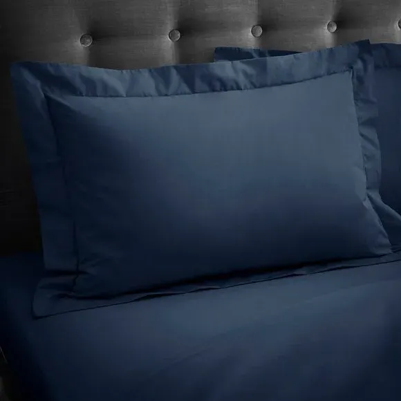 Oxford Pillowcase 230 Thread Count - Navy, Cotton