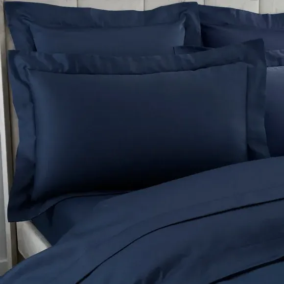 Oxford Pillowcase 230 Thread Count - Navy, Cotton