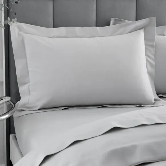 Oxford Pillowcase 230 Thread Count - Silver, Cotton