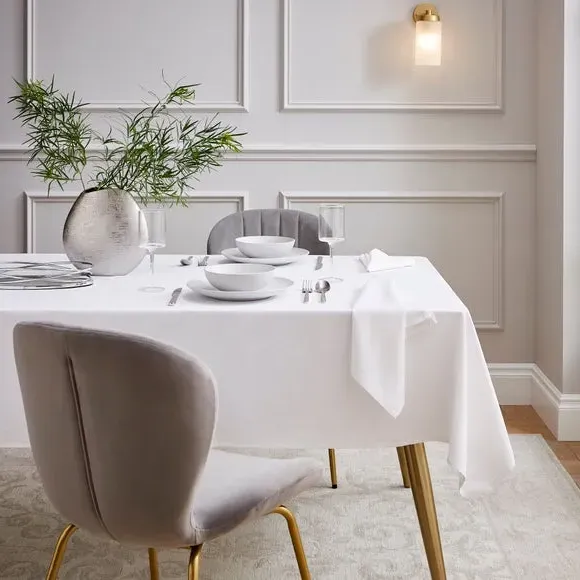 Plain Tablecloth - White, Cotton