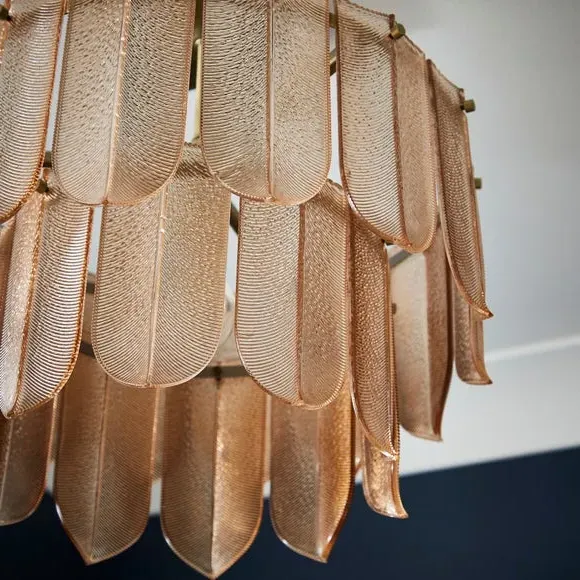 Semi Flush Ceiling Light - Champagne, Metal