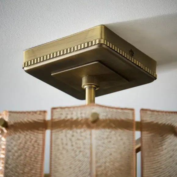 Semi Flush Ceiling Light - Champagne, Metal